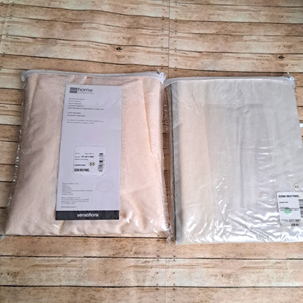 Lot of 2 JCP Home Collection Sensation Rod - Pocket Panel Champagne 52